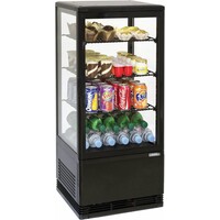 Vitrine Réfrigérée Mini Noire | 78 Litres | 160W | 425x380x960(h)mm