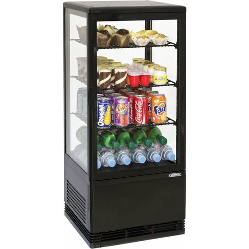 Casselin Vitrine Réfrigérée Mini Noire | 78 Litres | 160W | 425x380x960(h)mm