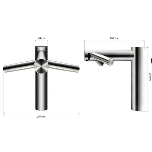 Dyson Dyson Airblade | WD05 | Tap AB10 Surélevé | Robinet et Sèche-Mains | Inox Brossé