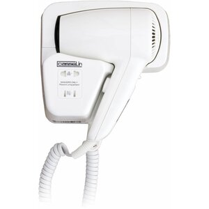 Casselin Sèche-Cheveux Avec Prise Rasoir - ABS Blanc - 2 Vitesses De Séchage - 1200W