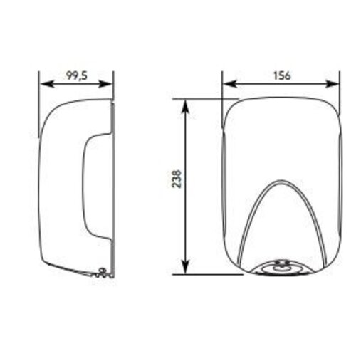 Vama Sèche-Mains MINI - Super Compact - Temps de Séchage 13 sec - Blanc ABS - 900W