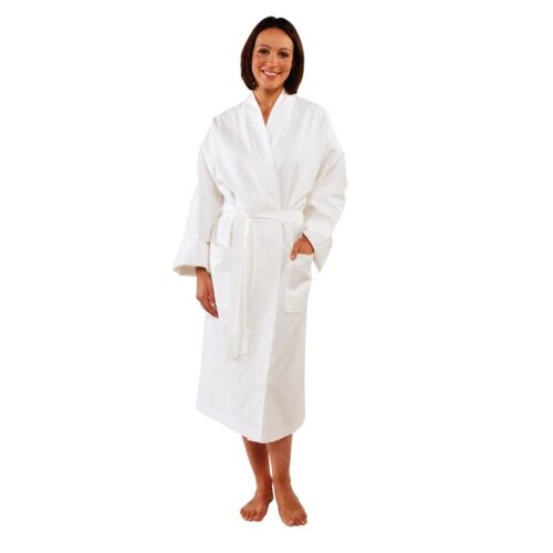 CHRselect Peignoir De Bain - Blanc - Taille Universelle - Coton - 1.22(L)m CHRselect Peignoir De Bain - Blanc - Taille Universelle - Coton - 1.22(L)m
