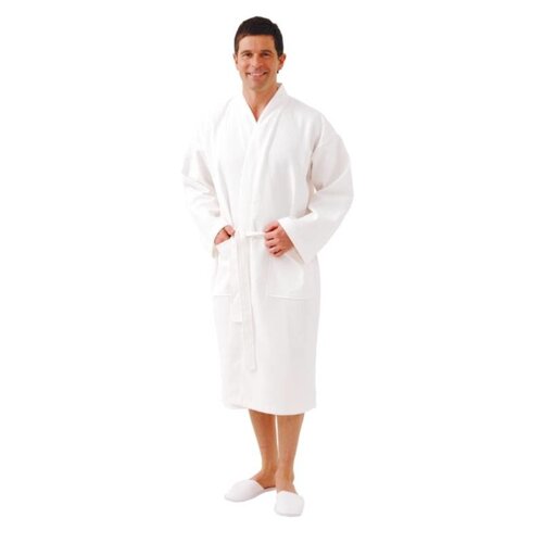 CHRselect Peignoir De Bain - Blanc - Taille Universelle - Coton - 1.22(L)m CHRselect Peignoir De Bain - Blanc - Taille Universelle - Coton - 1.22(L)m
