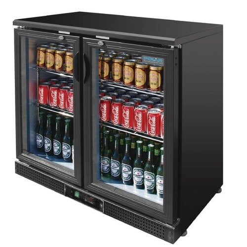 Polar Arrière Bar Noir | 2 Portes Battantes | Capacité 182 Bouteilles | (h)920mm Polar Arrière Bar Noir | 2 Portes Battantes | Capacité 182 Bouteilles | (h)920mm