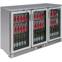 Arrière Bar INOX | 3 Portes Battantes | Pour 273 Bouteilles | (h)920mm