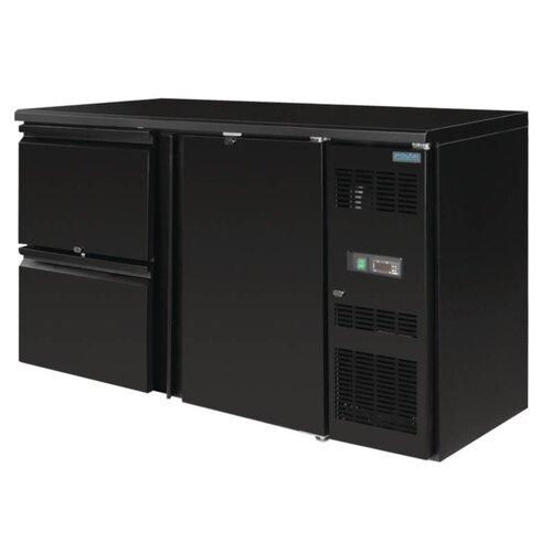 Polar Arrière Bar Pleine | 1 Porte + 2 Tiroirs | Capacité 349 Litres | 860(h)mm