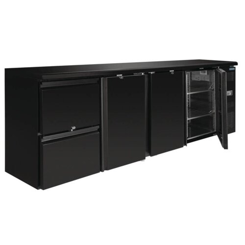 Polar Arrière Bar Pleine | 3 Portes + 2 Tiroirs | Capacité 698 Litres | 860(h)mm