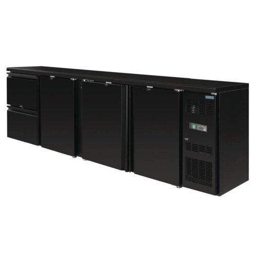 Polar Arrière Bar Pleine | 3 Portes + 2 Tiroirs | Capacité 698 Litres | 860(h)mm