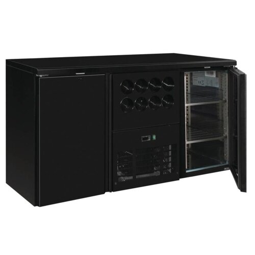 Polar Arrière Bar Pleine | 2 Portes + Rafraîchisseur Bouteilles | Capacité 380 Litres | 860(h)mm