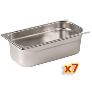 CHRselect Set de 7 Bacs Inox GN 1/4 - 100mm De Profondeur