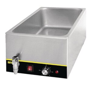 Buffalo Bain-Marie Inox | GN1/1 | 150(p)mm | Robinet Vidange | 340x605mx245(h)m