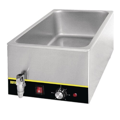 Buffalo Bain-Marie Inox | GN1/1 | 150(p)mm | Robinet Vidange | 340x605mx245(h)m Buffalo Bain-Marie Inox | GN1/1 | 150(p)mm | Robinet Vidange | 340x605mx245(h)m