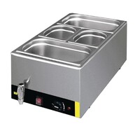 Bain Marie Inox | 2xGN1/3 + 2xGN1/6 | 150(p)mm | 1300W | Bacs GN Inclus