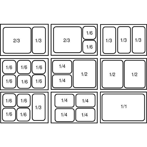 Buffalo Bain Marie Inox | 2xGN1/3 + 2xGN1/6 |  150(p)mm | 1300W | Bacs GN Inclus