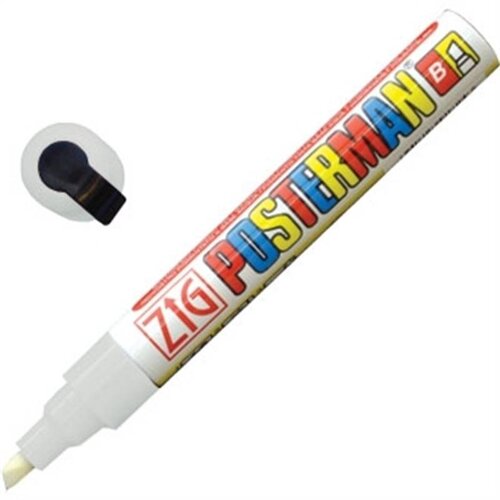 Zig posterman Marqueur Tout Temps - Zig Posterman - Blanc - 2x6mm Zig posterman Marqueur Tout Temps - Zig Posterman - Blanc - 2x6mm