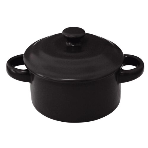 CHRselect Mini Cocotte Ronde Noire -  4 Pièces - Disponibles en 2 Tailles