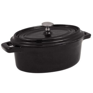 CHRselect Mini-Cocotte Ovale En Fonte - Noire - 315ml - 84(l)x113(L)x45(h)mm