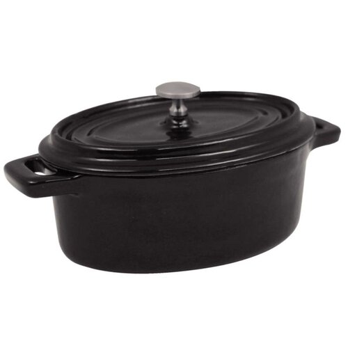 CHRselect Mini-Cocotte Ovale En Fonte - Noire - 315ml - 84(l)x113(L)x45(h)mm