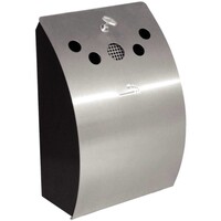 Cendrier Mural Inox + Plateau Intérieur Amovible - Refermable - 250x140x350(h)mm