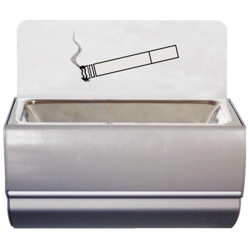 CHRselect Cendrier Mural Inox - Facile à Vider -2 Autocollants - 100x190x100(h)mm CHRselect Cendrier Mural Inox - Facile à Vider -2 Autocollants - 100x190x100(h)mm