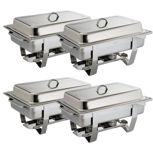CHRselect Lot De 4 GN 1/1 Chafing Dish Milan Inox