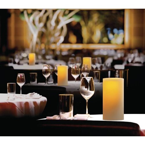 CHRselect Bougie Cylindrique En Cire Sans Flamme - Champagne - Ø83x102(h)mm