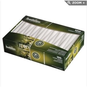 Bolsius Bougies Gothiques Blanches - Bolsius - 254mm - 100 Pièces