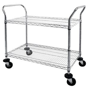 CHRselect Chariot De Service Inox - Fils Chromés - 2 Plateaux - 910x460x960(h)mm