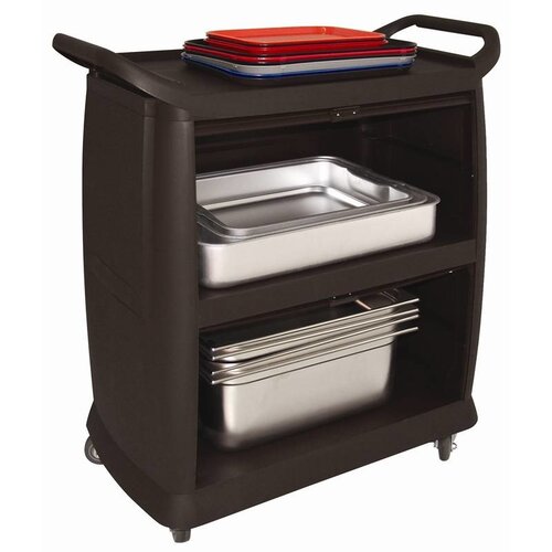 CHRselect Chariot De Service 3 Niveaux + Portes + Plateaux - Polypropylène - 460x980x1050(h)mm