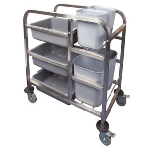 CHRselect Chariot De Cantine Inox - 3 Niveaux - 900x820x440mm