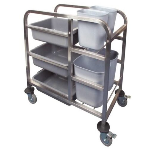 CHRselect Chariot De Cantine Inox - 3 Niveaux - 900x820x440mm