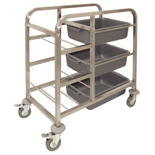 CHRselect Chariot De Cantine Inox - 3 Niveaux - 900x820x440mm