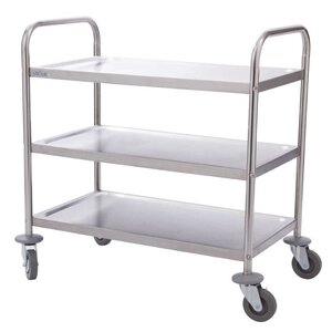 CHRselect Chariot De Service Inox - 3 Niveaux - 405x710x825(h)mm