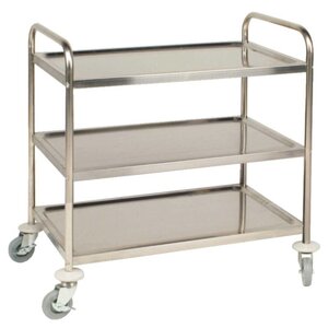 CHRselect Chariot De Service Inox - 3 Niveaux - 455x810x855(h)mm