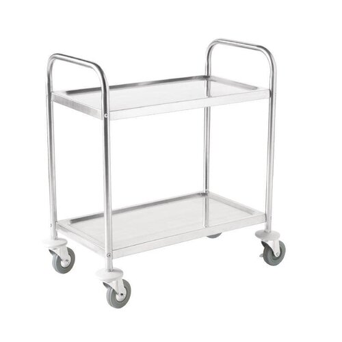CHRselect Chariot De Service Inox - 2 Niveaux - 405x710x825(h)mm