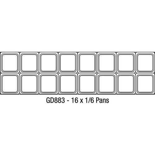 Polar Saladette Inox | 2 Portes | Fourni avec 16x GN1/6 | 1550x760x1090(h)mm