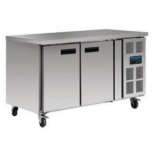 Polar Table Réfrigérée Inox - 2 Portes - 282 Litres - SUR ROUES! Polar Table Réfrigérée Inox - 2 Portes - 282 Litres - SUR ROUES!