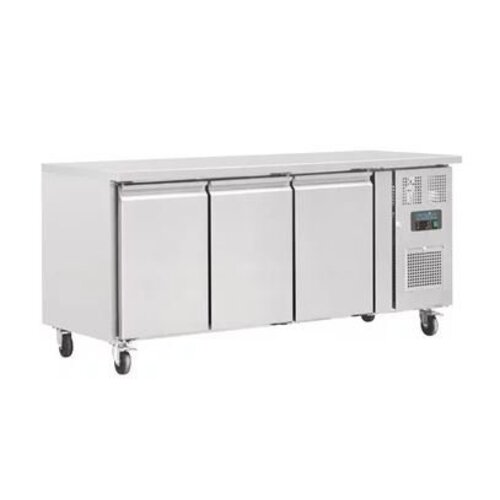 Polar Table Réfrigérée Inox - 3 Portes - 417 Litres - 700(l)x1795(L)x850(h)mm
