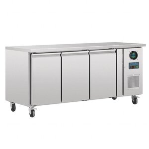 Polar Table Réfriférée Inox - 3 Portes - 417 Litres - 700(l)x1795(L)x850(h)mm Polar Table Réfriférée Inox - 3 Portes - 417 Litres - 700(l)x1795(L)x850(h)mm