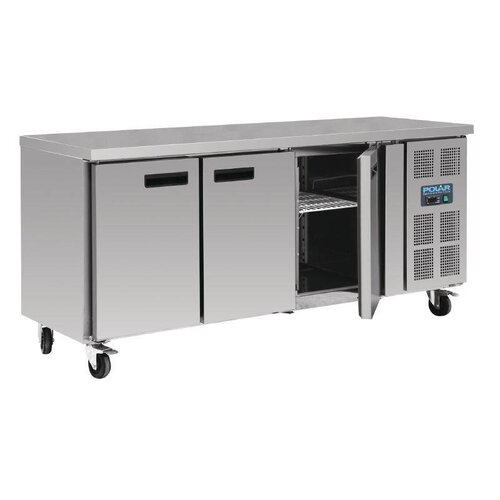 Polar Table Réfriférée Inox - 3 Portes - 417 Litres - 700(l)x1795(L)x850(h)mm