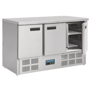 Polar Comptoir Réfrigéré Inox - 3 Portes - 368 Litres - 700(l)x1370(L)x880(h)mm