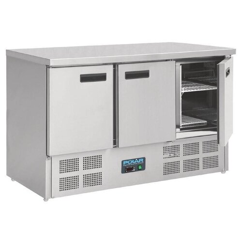 Polar Comptoir Réfrigéré Inox - 3 Portes - 368 Litres - 700(l)x1370(L)x880(h)mm