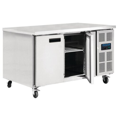 Polar Comptoir Réfrigéré 2 Portes | Compatible Plaques 60x40cm |  860x1510x800(h)mm