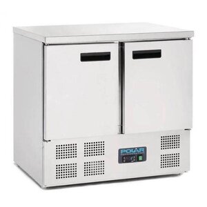 Polar Comptoir Réfrigéré Inox - 2 Portes - 240 Litres - 700(l)x900(L)x880(h)mm