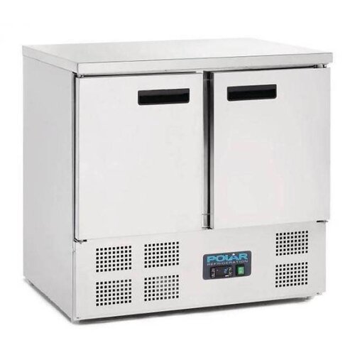Polar Comptoir Réfrigéré Inox - 2 Portes - 240 Litres - 700(l)x900(L)x880(h)mm