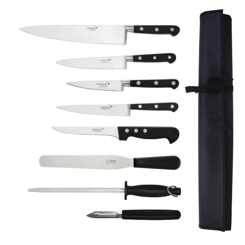 Sabatier Ensemble De 8 Couteaux + Étui - Deglon Sabatier Ensemble De 8 Couteaux + Étui - Deglon