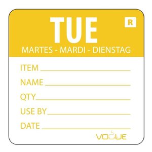 CHRselect Etiquette Code Couleur Mardi/Jaune - 500 Pièces