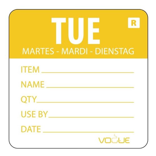 CHRselect Etiquette Code Couleur Mardi/Jaune - 500 Pièces