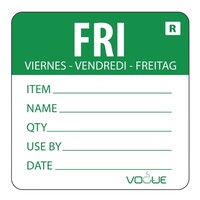 Etiquette Code Couleur Vendredi/Vert - 500 Pièces