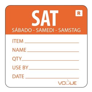 CHRselect Etiquette Code Couleur Samedi/Orange - 500 Pièces